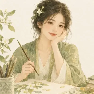 江晚 - 悟空智能推荐短剧站视觉设计 悟空智能推荐短剧站团队成员江晚的插画头像
